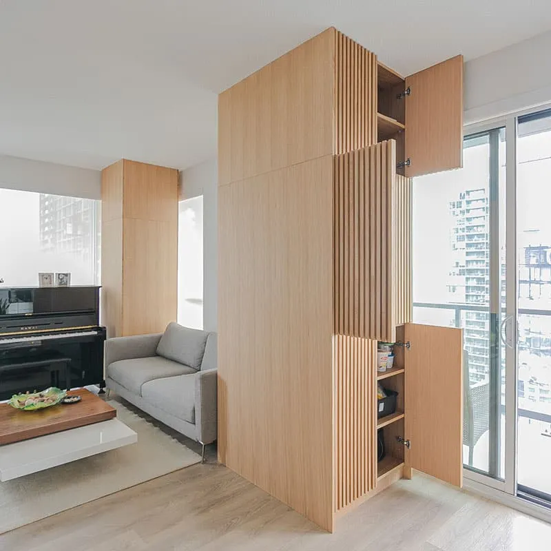 slatted wooden cabinets toronto
