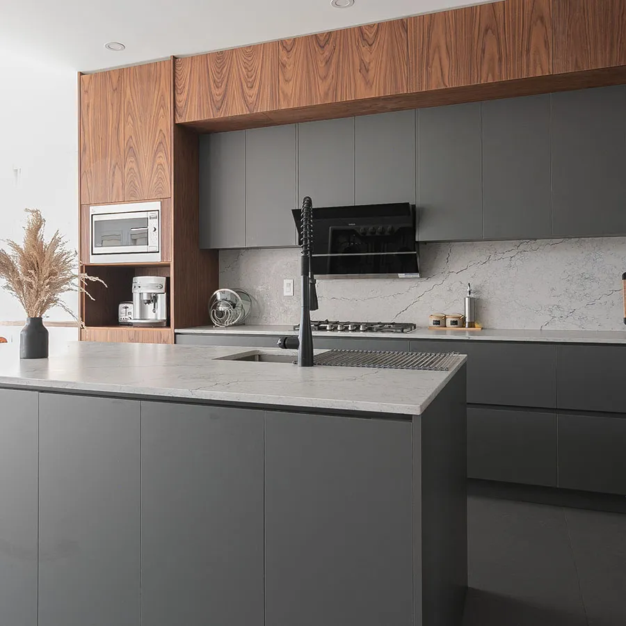 custom gray kitchen design