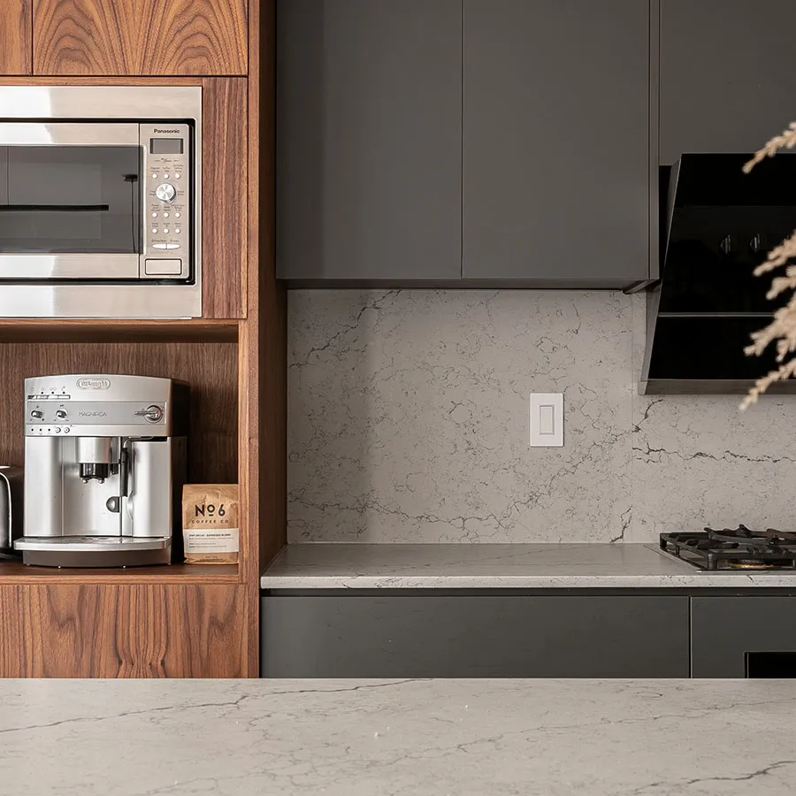 custom walnut kitchen cabinets