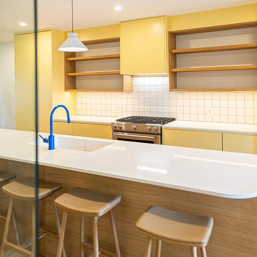 yellow kitchen cabinets