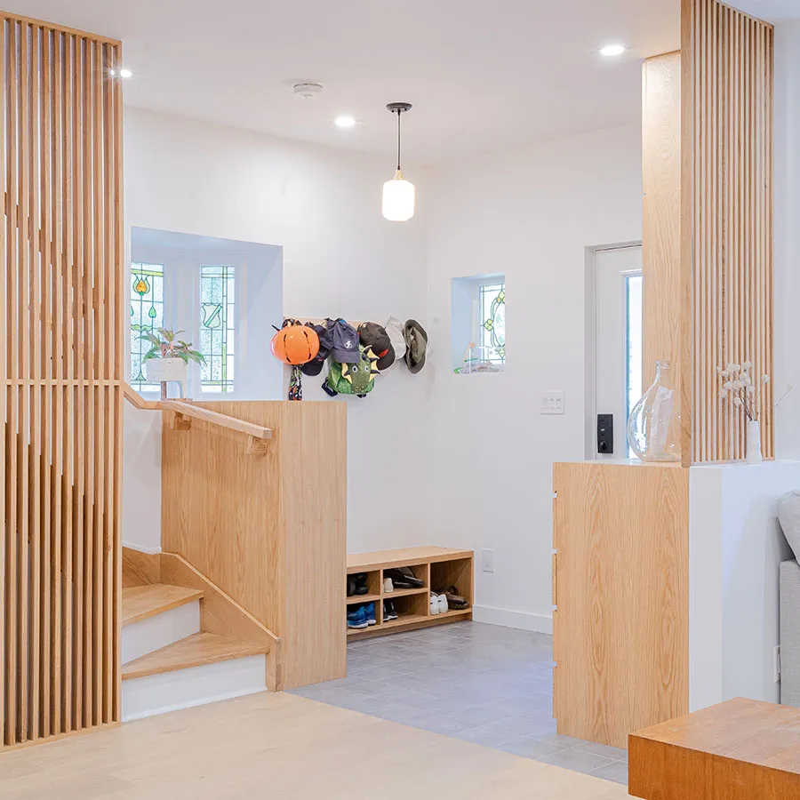 residential wood slat room divider