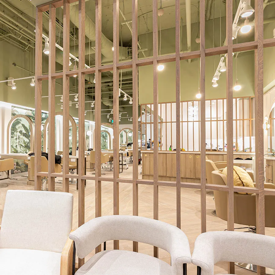 wood slat room dividers