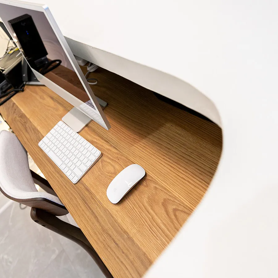 Commercial microcement reception desks