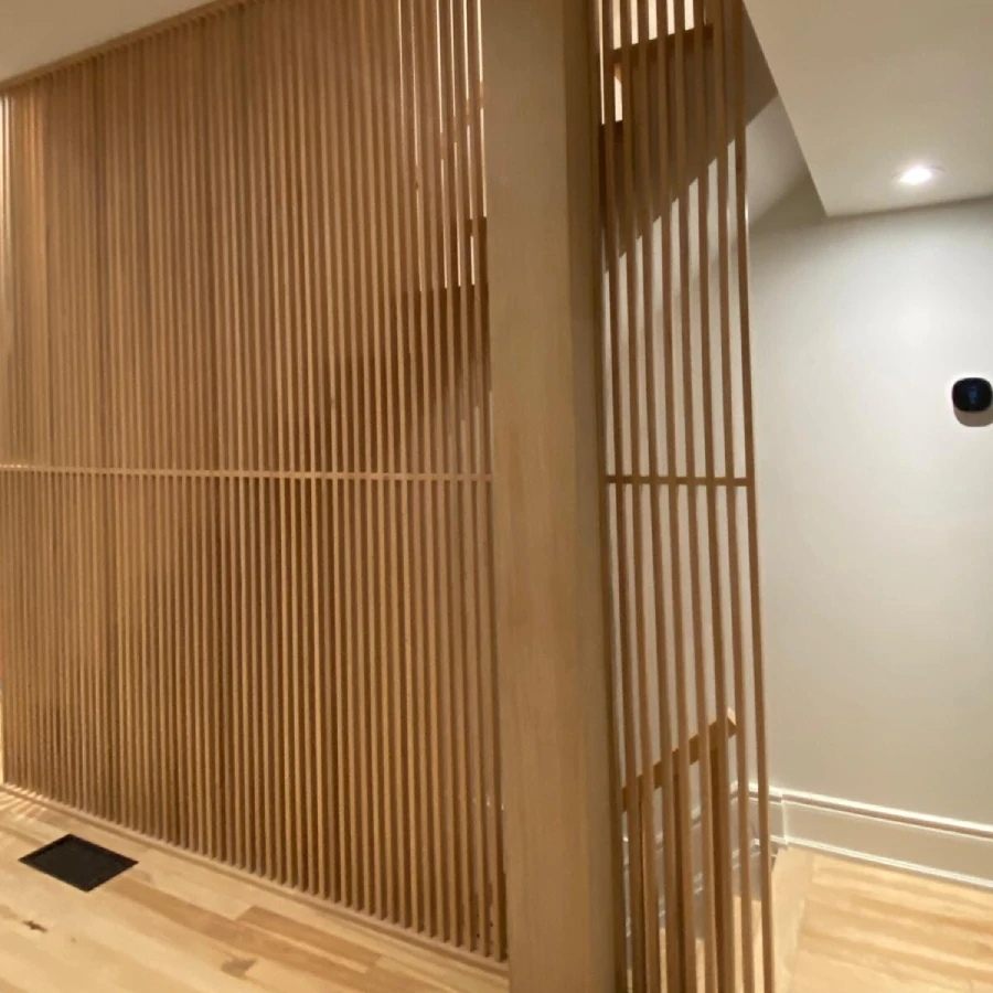 Wood slat Stair Railing