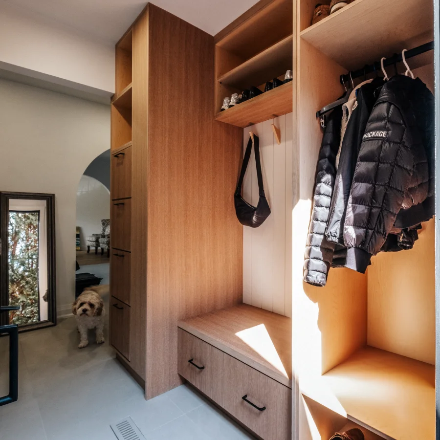 custom entryway storage unit