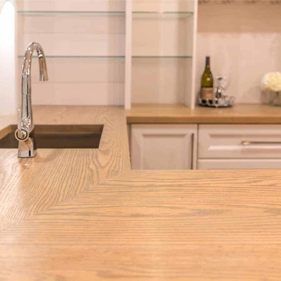 custom solid wood oak countertops