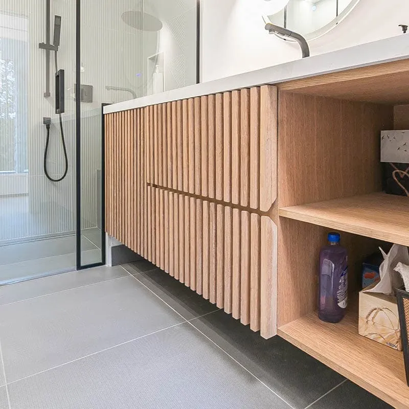 custom wood bathroom cabinets