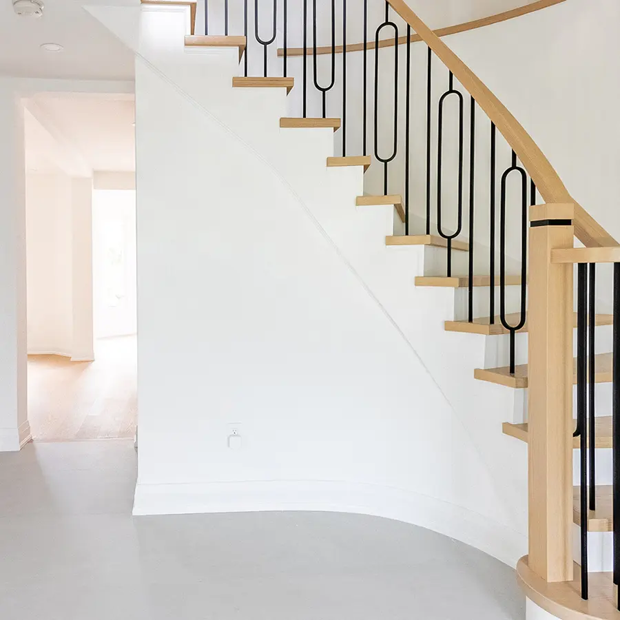 custom wood stair handrail