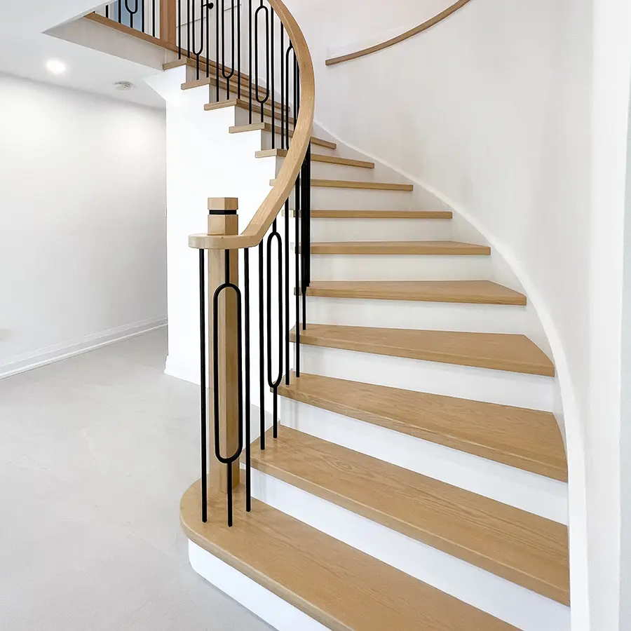 custom wood stair railing