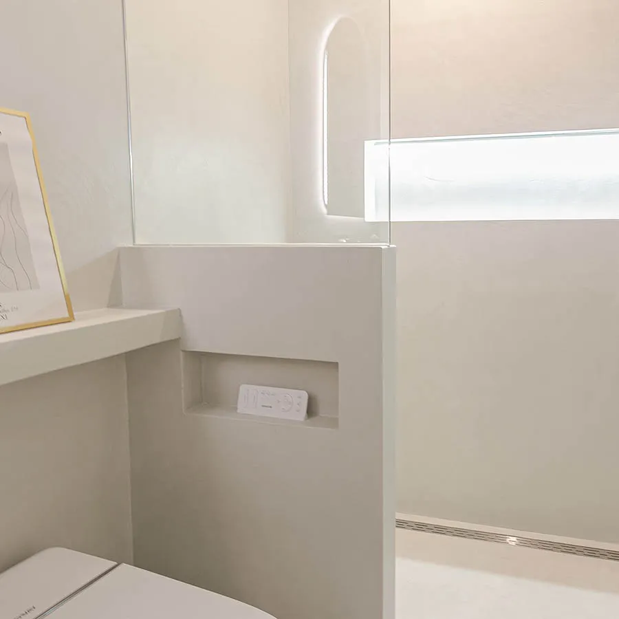 microcement bathroom vanity and shower