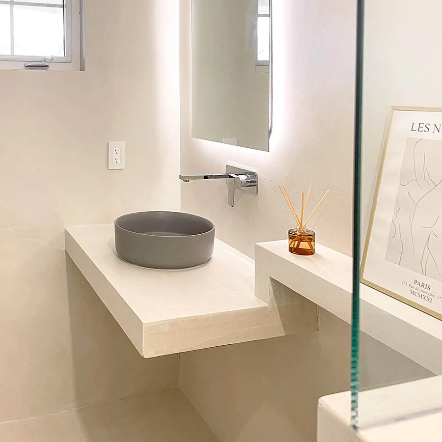 microcement bathroom vanity