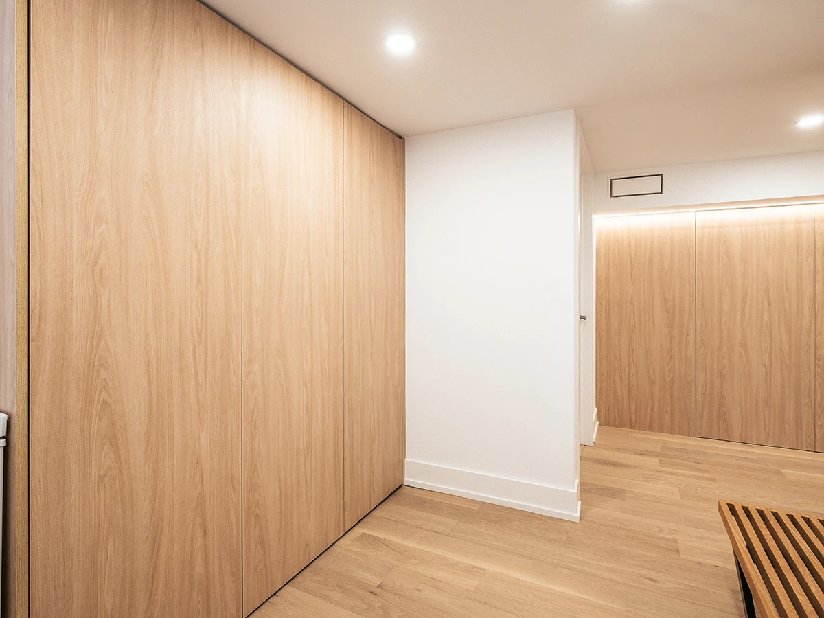basement with custom millwork installation
