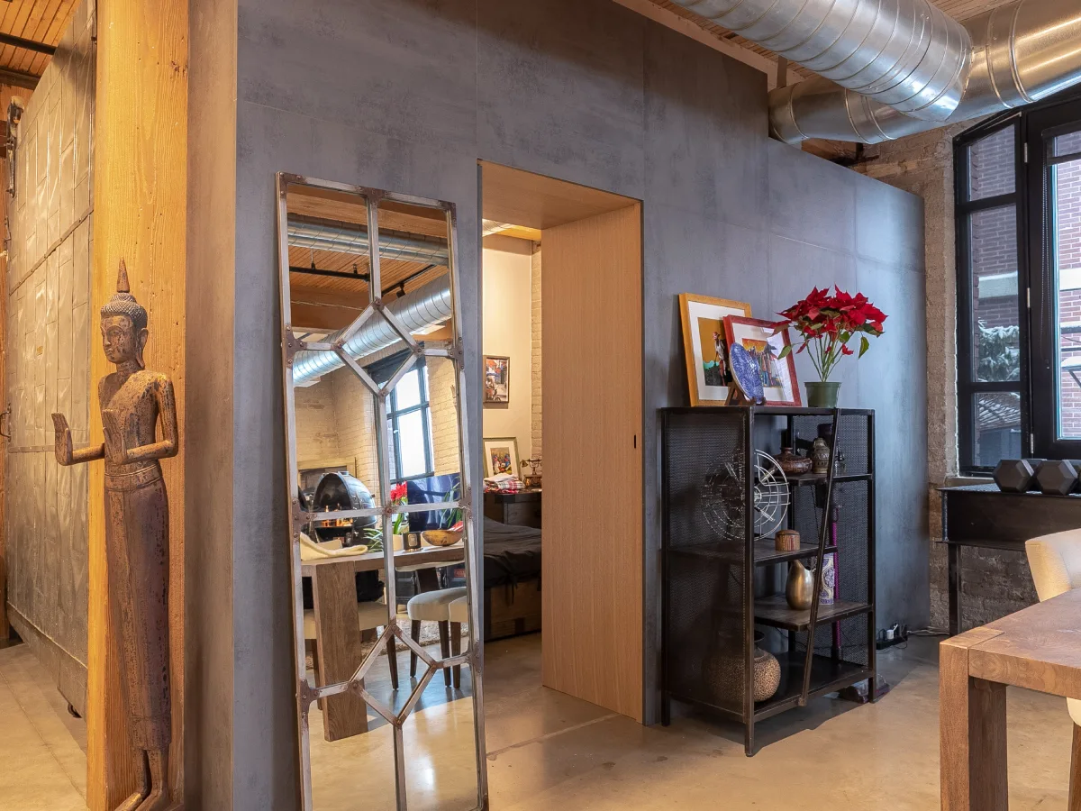 open loft to private bedroom project