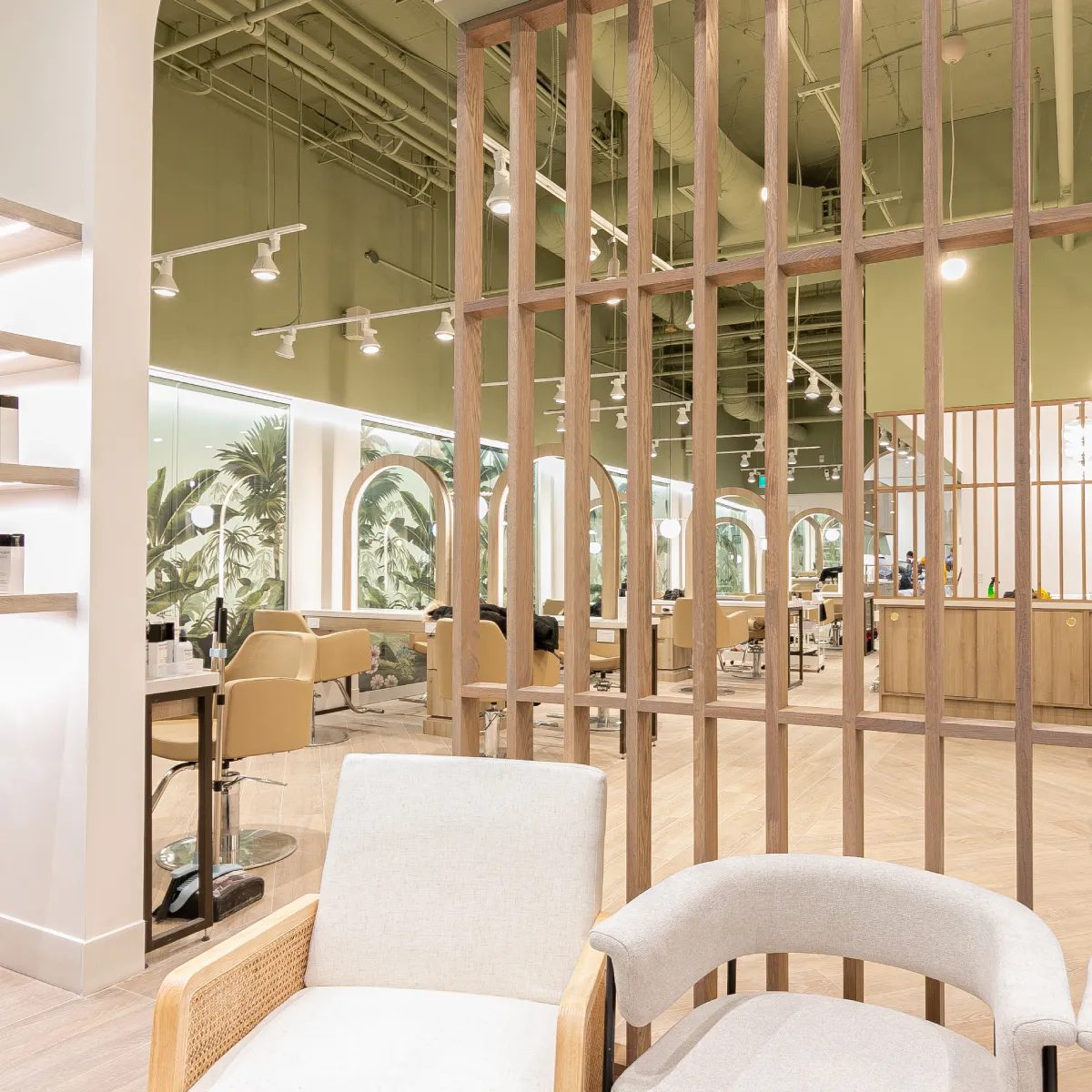 hair salon millwork renovation